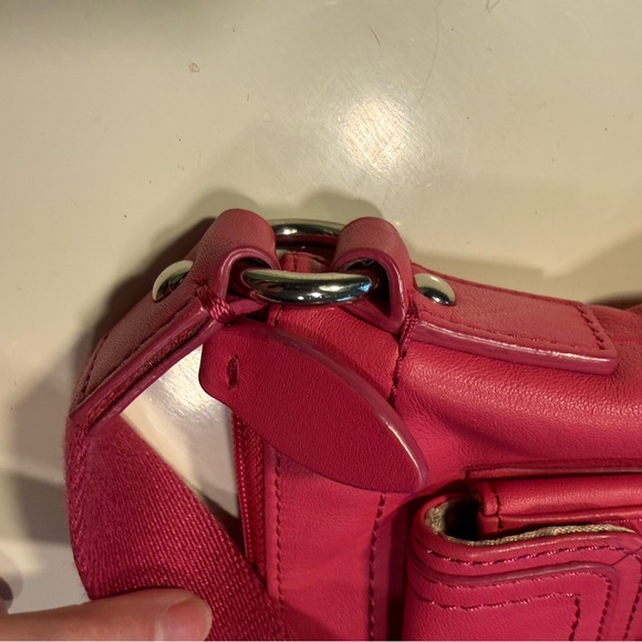 Hot Pink Leather Coach Crossbody - Picture 8 of 8